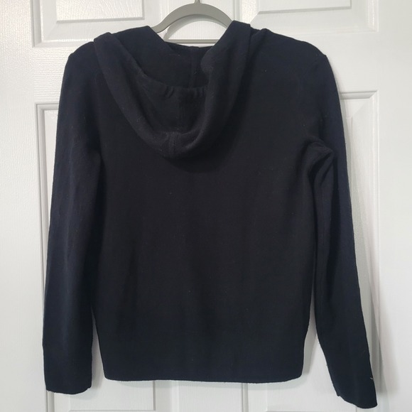 J.Crew 100% Cashmere Full-Zip Sweater-Hoodie Women's Size XXS  Black NWOT - Picture 5 of 8